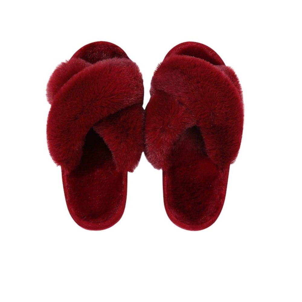 [NWOT] Women’s Plush Indoor/Outdoor Open Toe Slippers